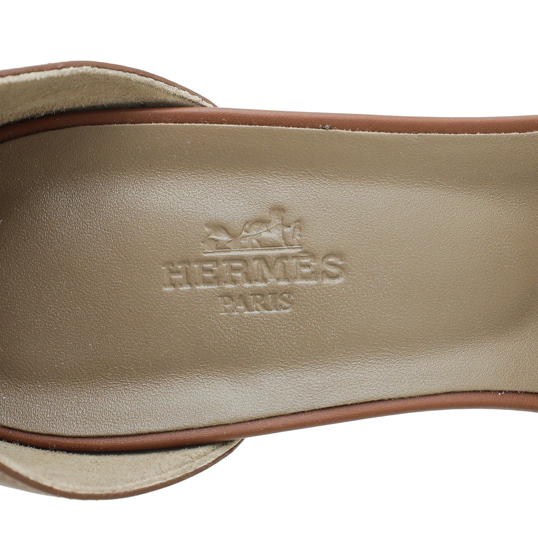 Top quality Hermes Brown Legend Sandals 39.5