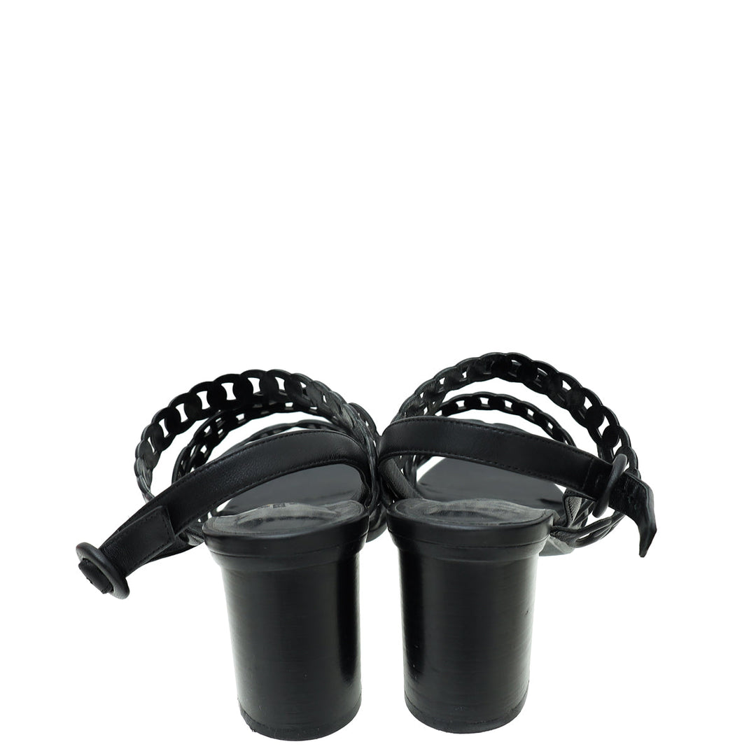 Top quality Hermes Noir Romanza Sandals 39.5