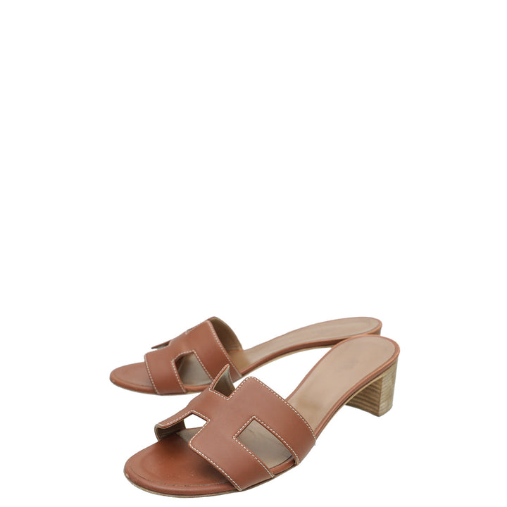 Hermes Gold Oasis Sandals 39