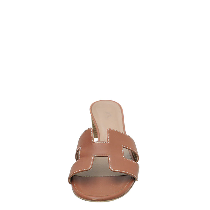 Hermes Gold Oasis Sandals 39