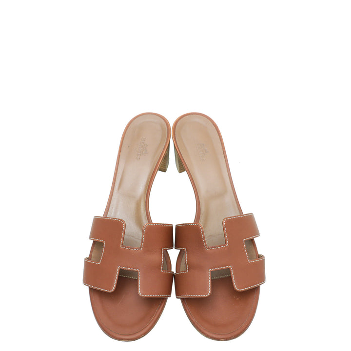 Hermes Gold Oasis Sandals 39