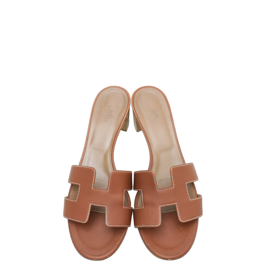 Top quality Hermes Gold Oasis Sandals 39