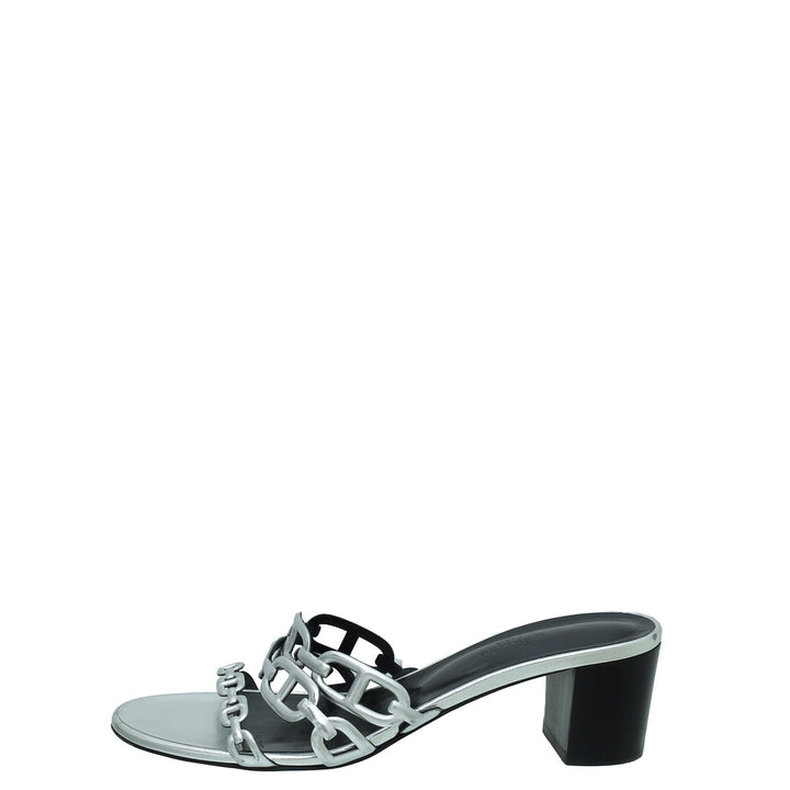 Top quality Hermes Gris Argente Tandem Sandal 39
