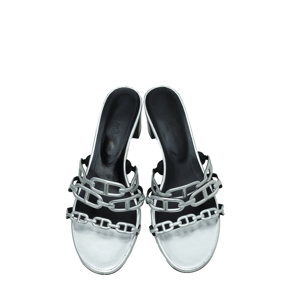 Top quality Hermes Gris Argente Tandem Sandal 39