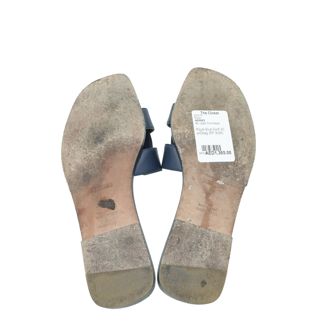 Top quality Hermes Royal Blue Oasis Sandals 40