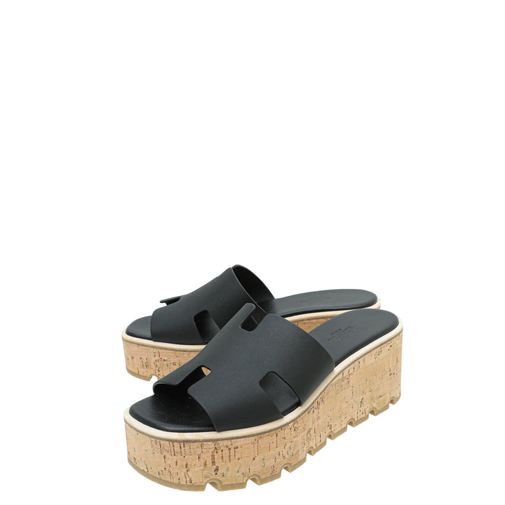 Top quality Hermes Noir Eze 30 Cork Sandal 38