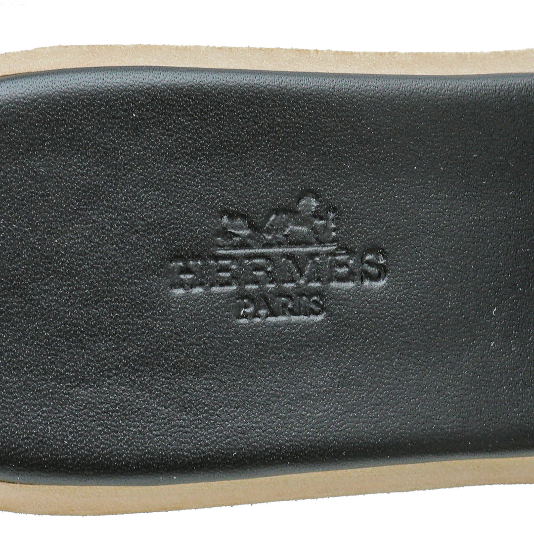 Top quality Hermes Noir Eze 30 Cork Sandal 38