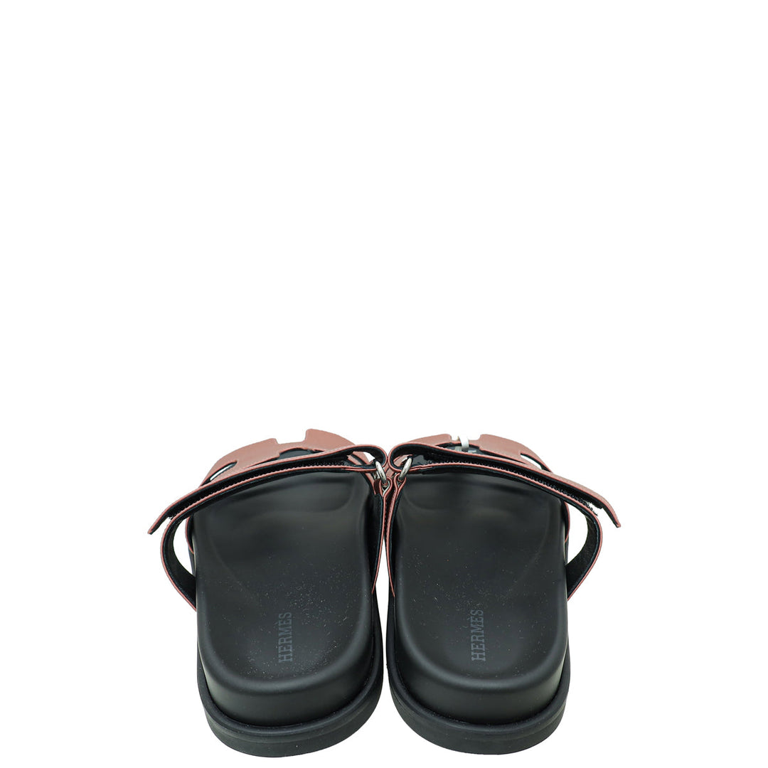 Top quality Hermes Bois De Rose Satin Chypre Sandals 36.5