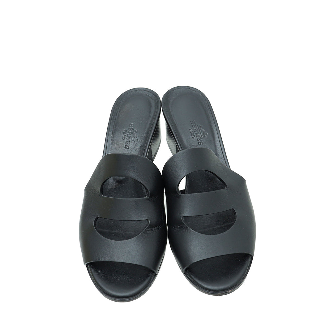 Top quality Hermes Noir Mona Sandal 36