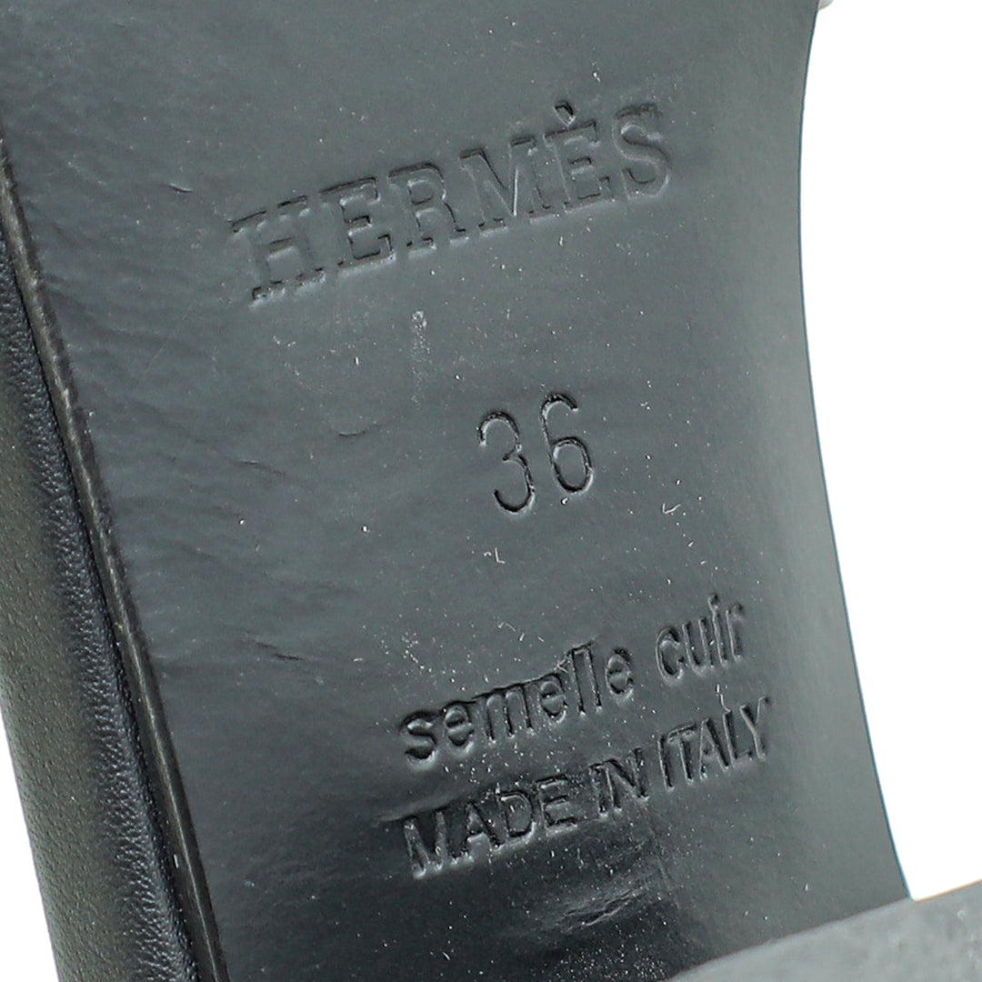 Top quality Hermes Noir Mona Sandal 36
