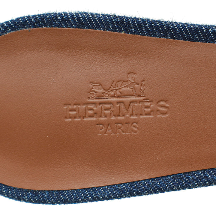 Top quality Hermes Bicolor Oasis Denim Sandal 36