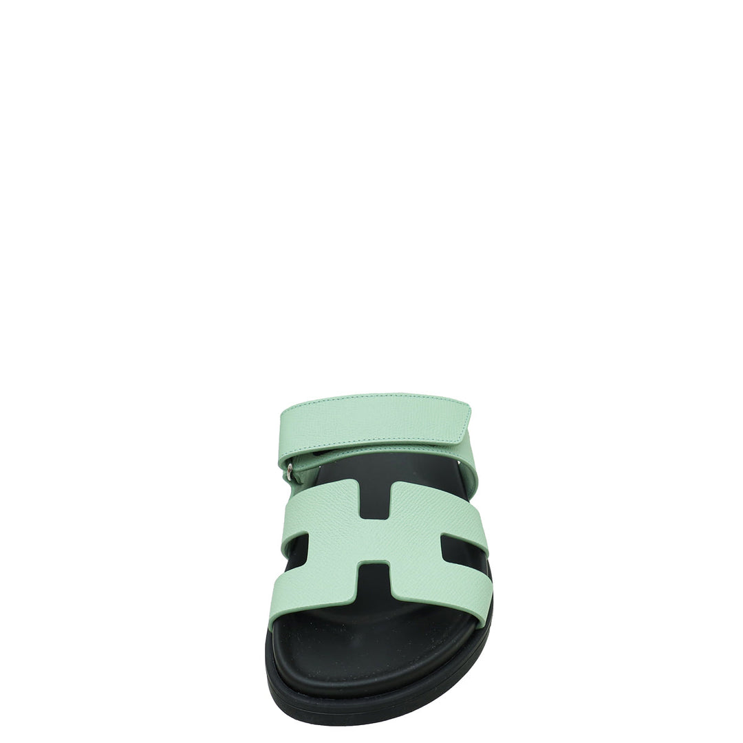 Top quality Hermes Vert Jade Chypre Sandals 36