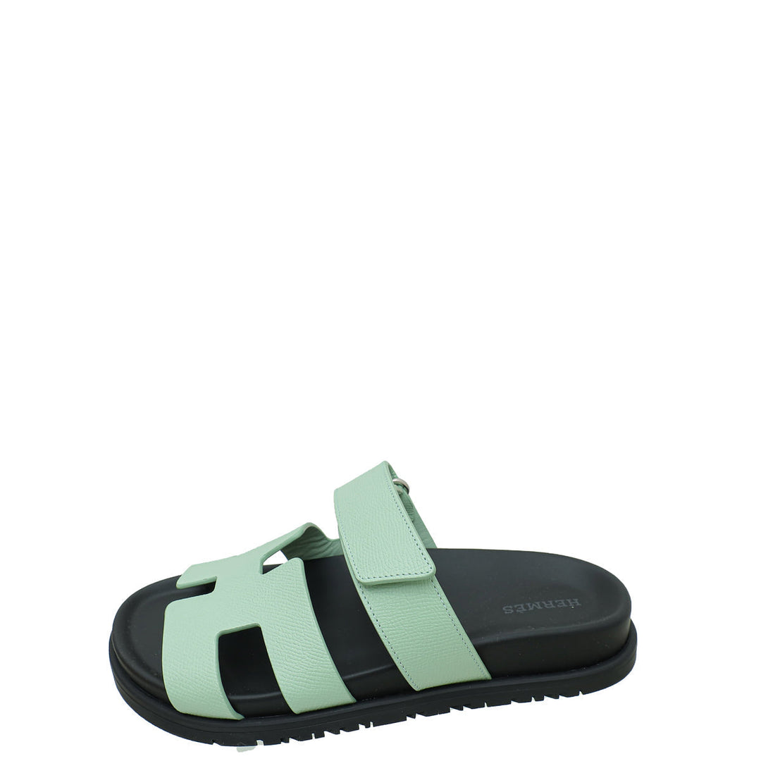 Top quality Hermes Vert Jade Chypre Sandals 36