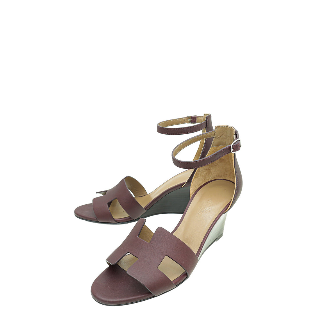Top quality Hermes Bordeaux Legend Sandal 37.5