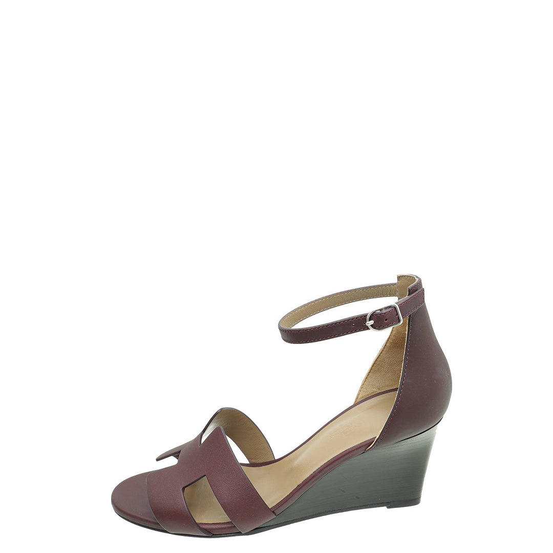 Top quality Hermes Bordeaux Legend Sandal 37.5