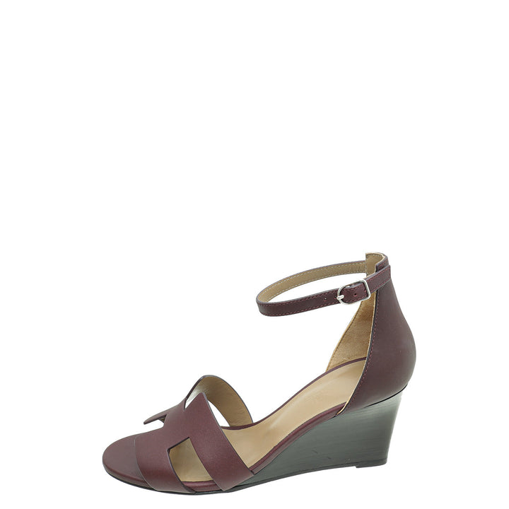 Top quality Hermes Bordeaux Legend Sandal 37.5