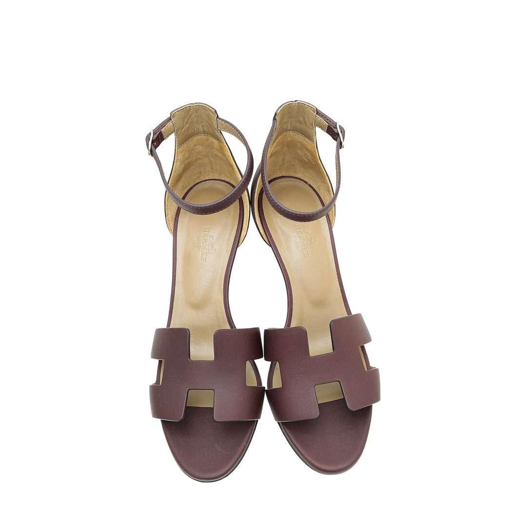 Top quality Hermes Bordeaux Legend Sandal 37.5