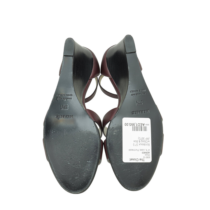 Top quality Hermes Bordeaux Legend Sandal 37.5