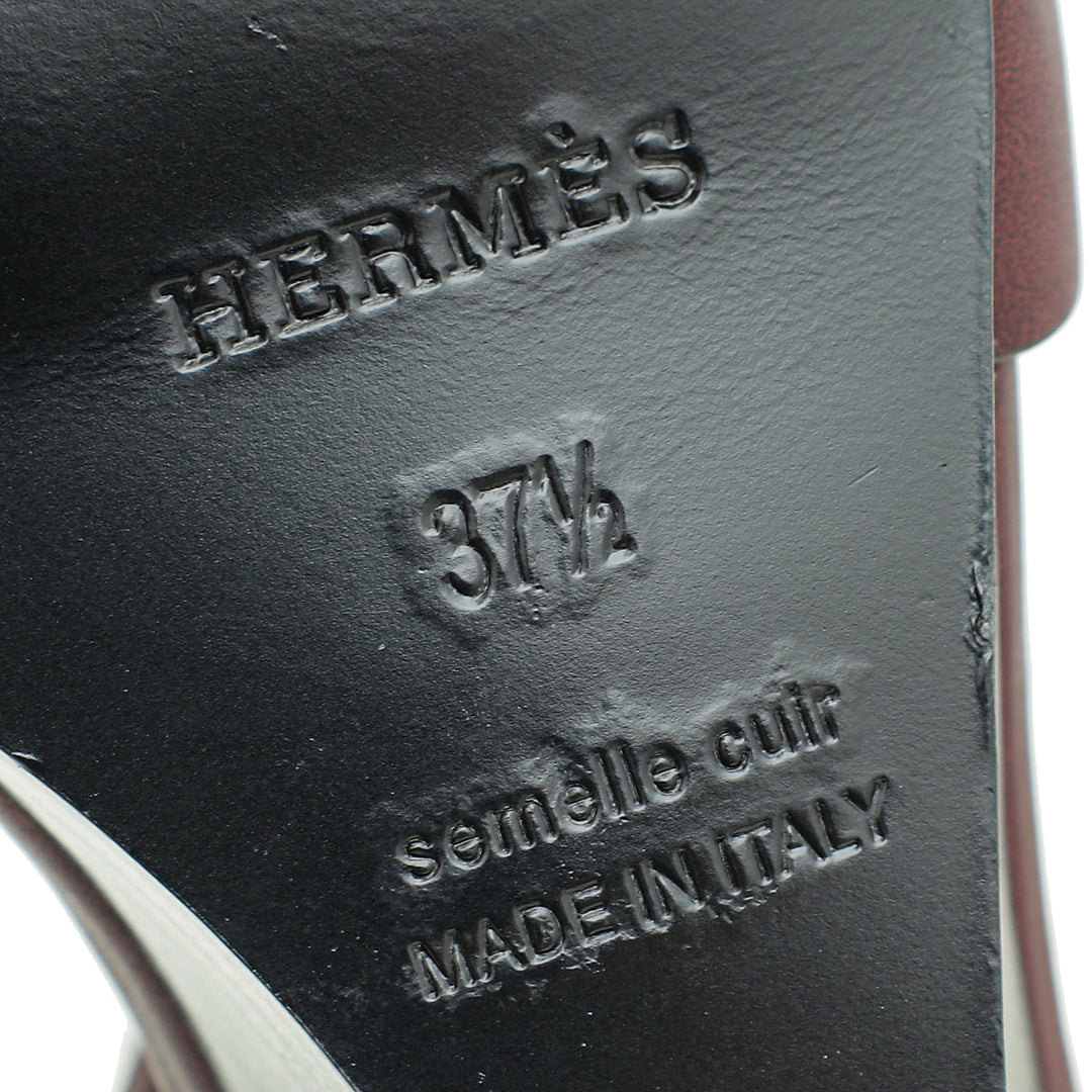 Top quality Hermes Bordeaux Legend Sandal 37.5