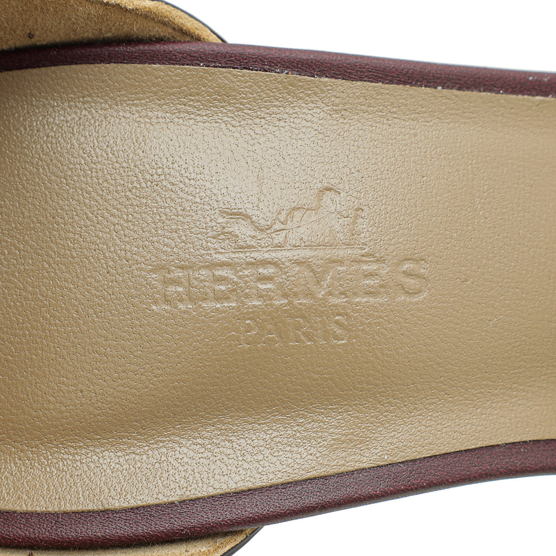 Top quality Hermes Bordeaux Legend Sandal 37.5