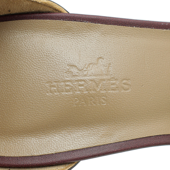 Top quality Hermes Bordeaux Legend Sandal 37.5