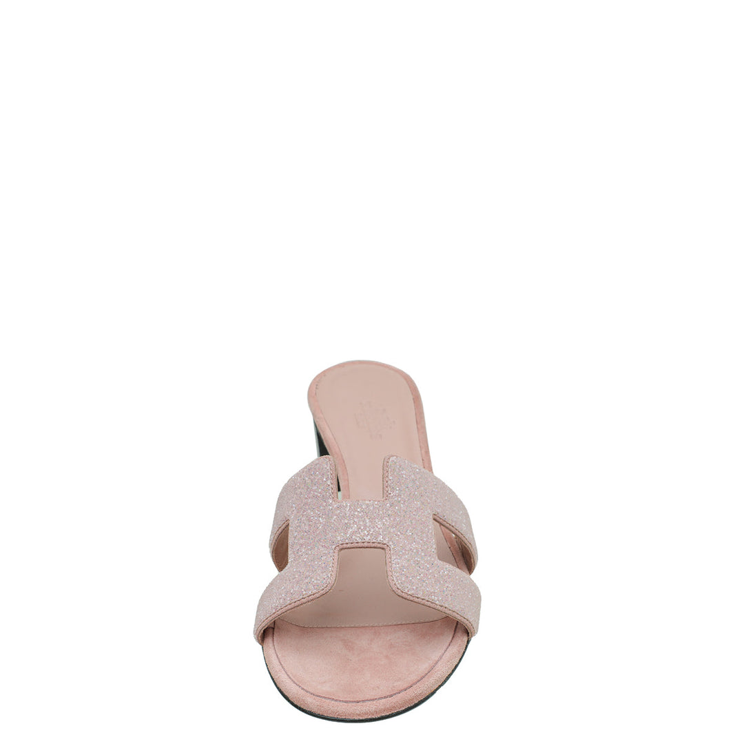 Top quality Hermes Rose Suede Crystal Oasis Sandal 37