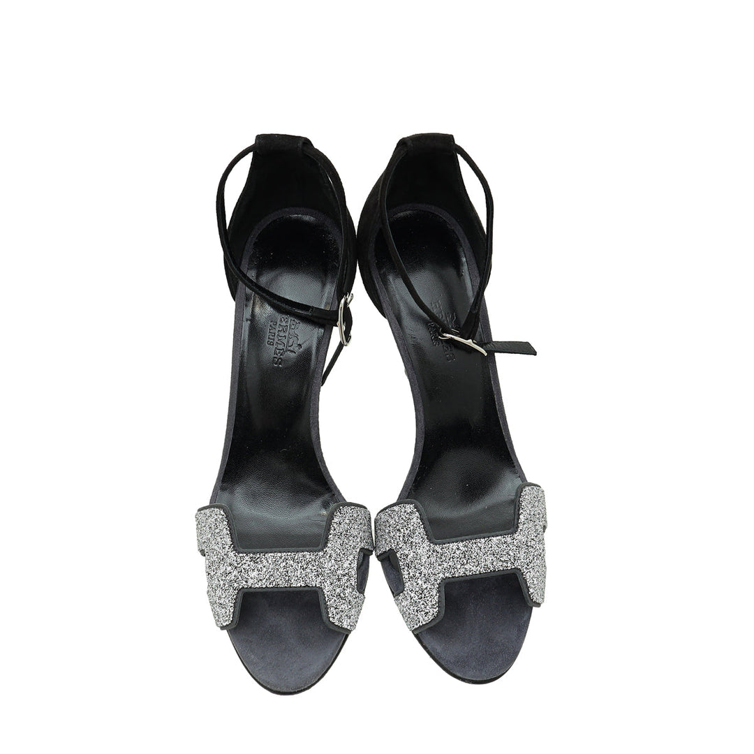 Top quality Hermes Bicolor Crystal Detail Premiere 105 Sandal 37