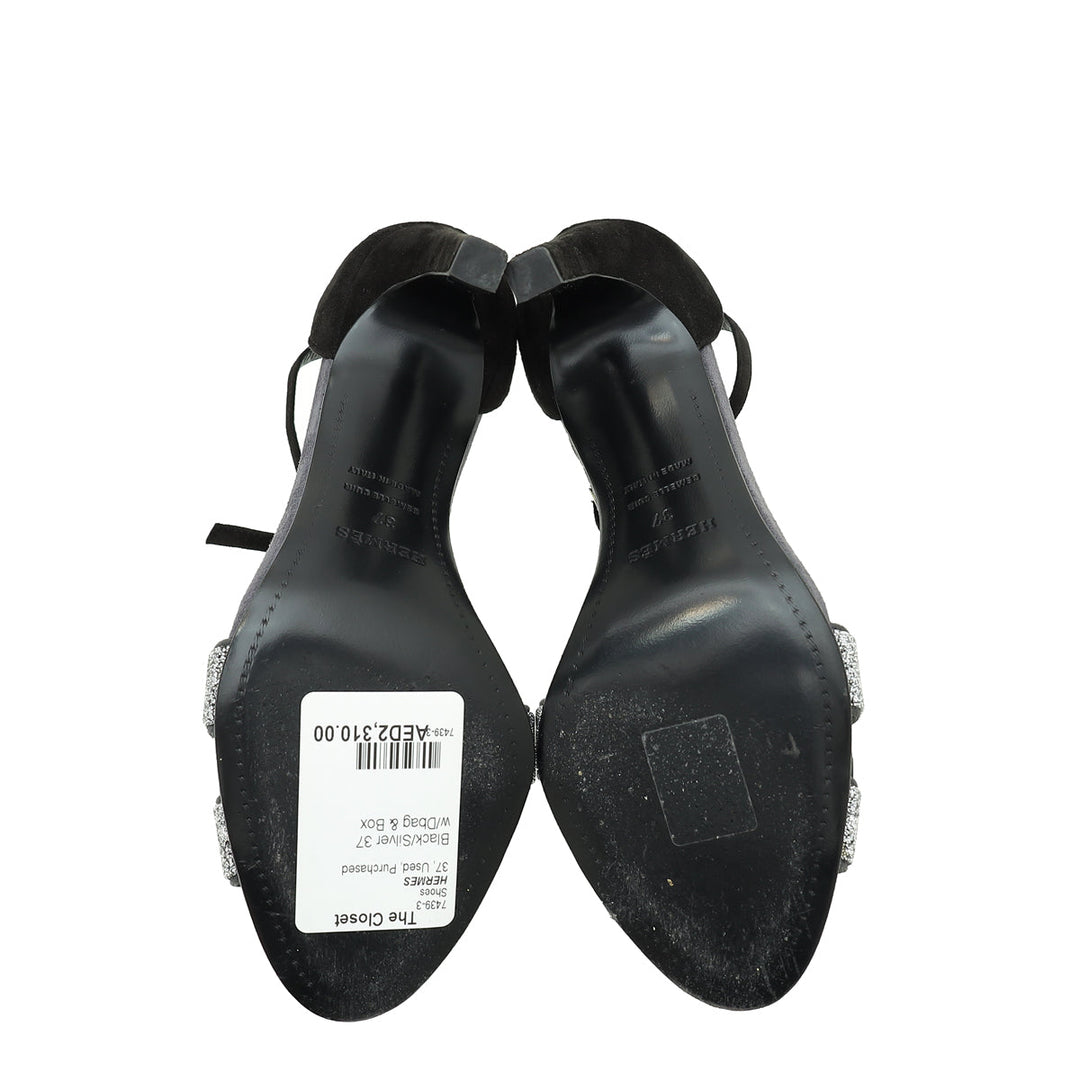 Top quality Hermes Bicolor Crystal Detail Premiere 105 Sandal 37