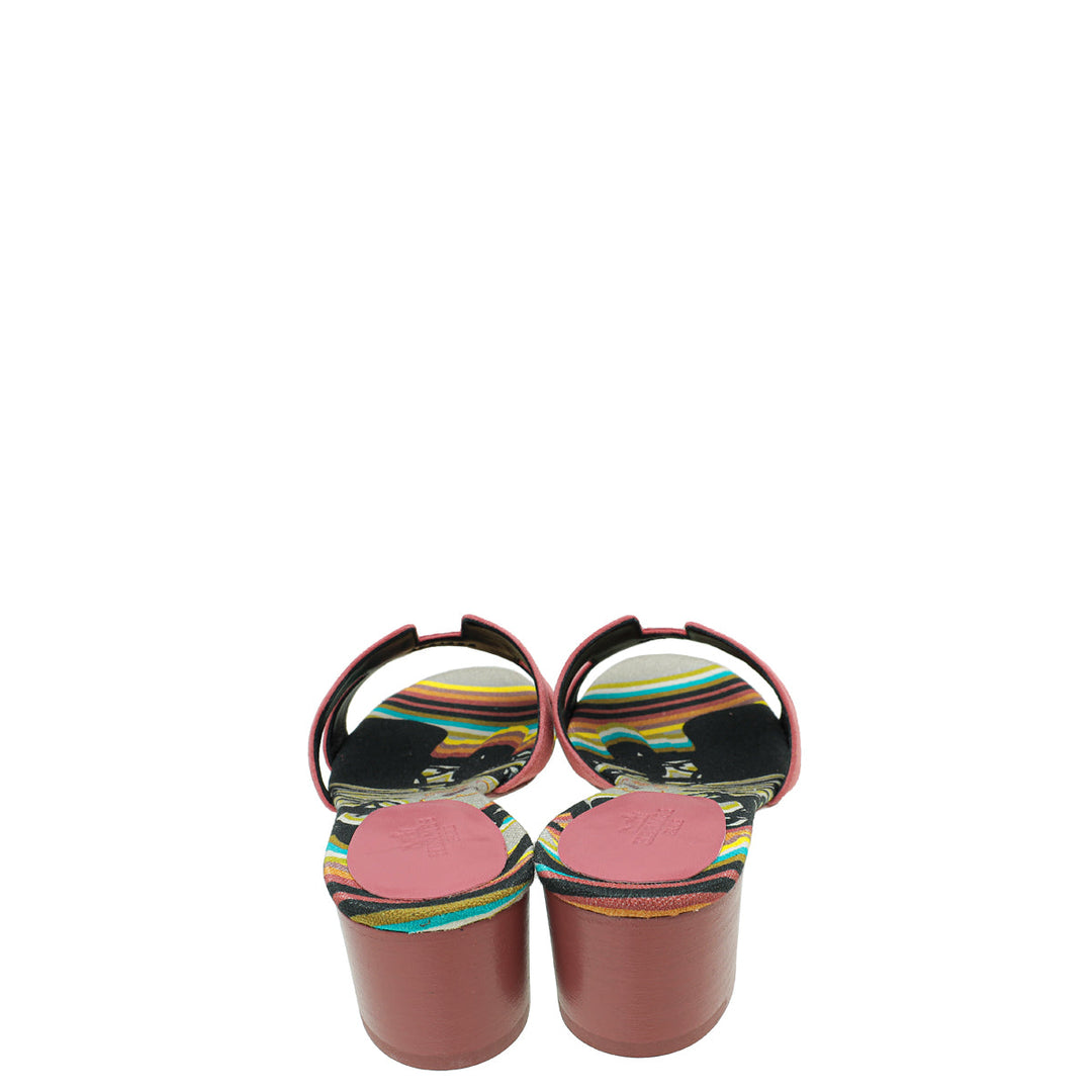 Hermes Rose De Venise Brides de Gala Oasis Sandal 37