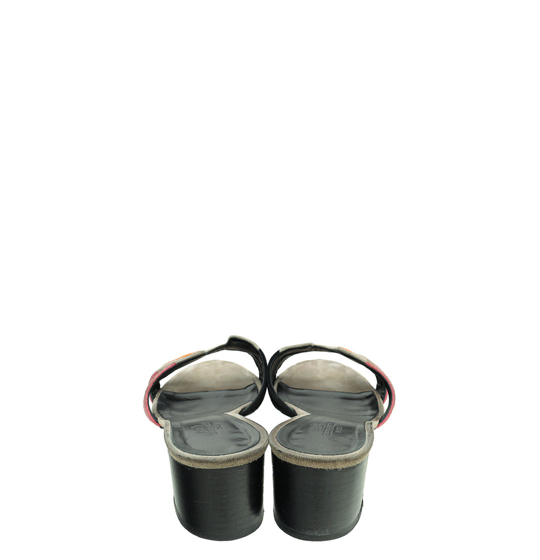 Hermes Multicolor Oasis Goatskin Suede Sandal 38.5
