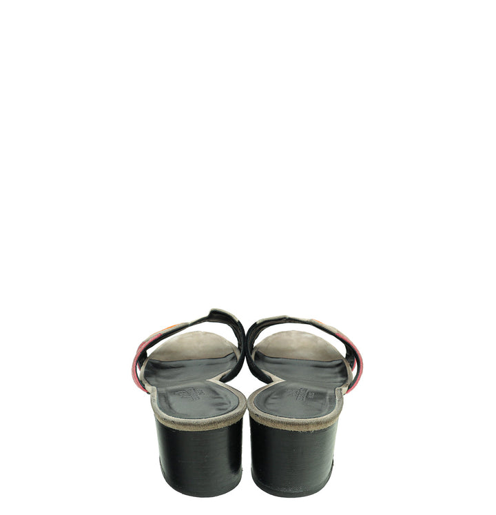Hermes Multicolor Oasis Goatskin Suede Sandal 38.5