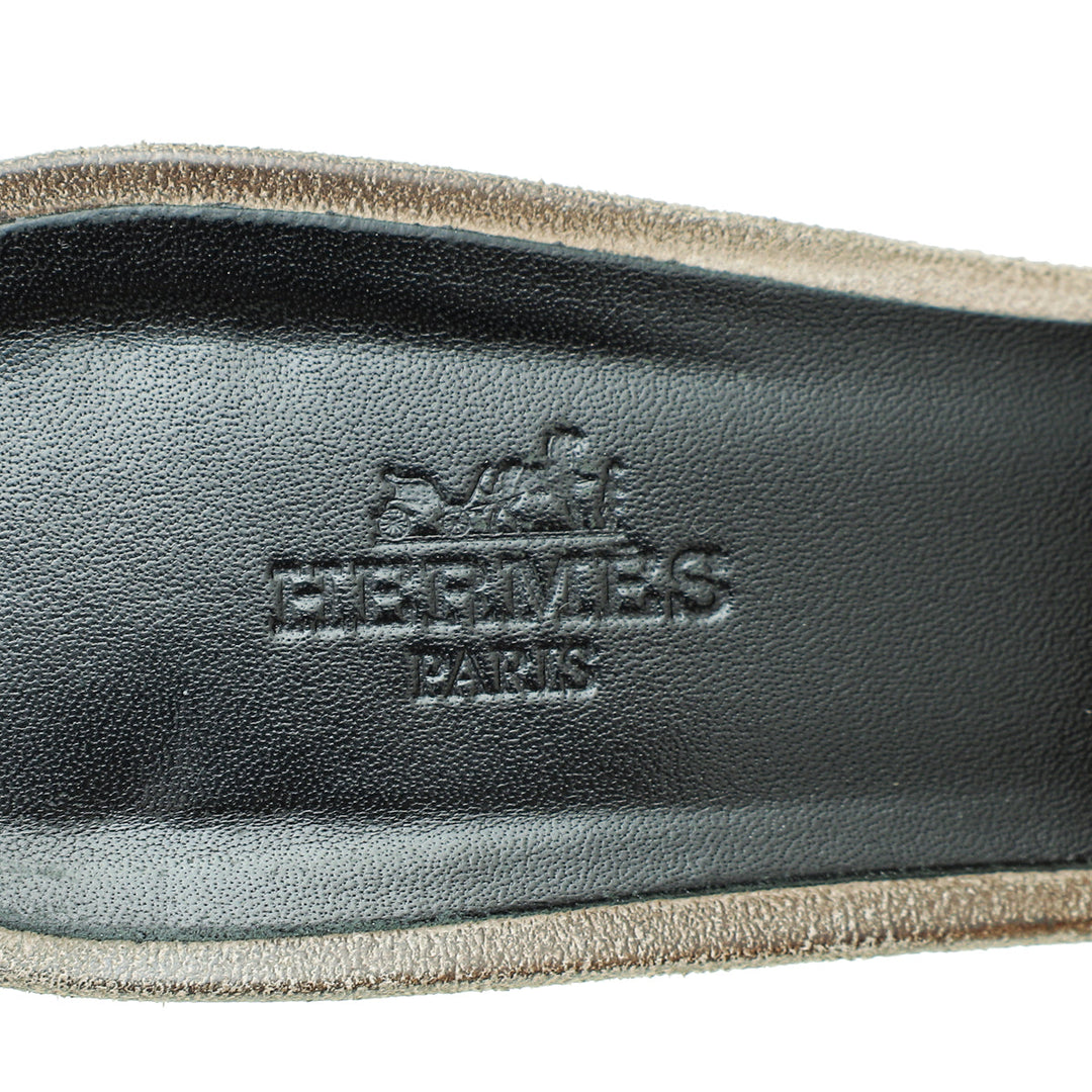 Hermes Multicolor Oasis Goatskin Suede Sandal 38.5