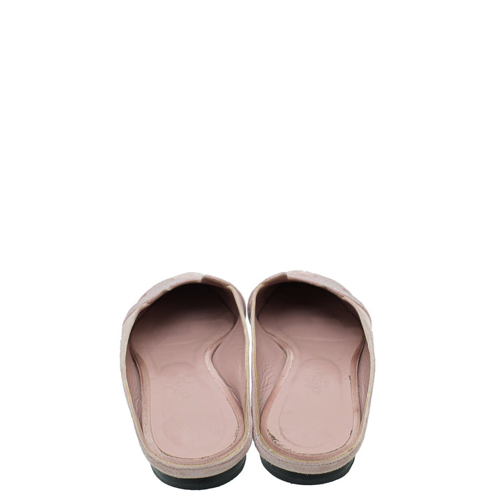 Hermes Pink Suede Roxane Mules w/Crystal Details 38.5