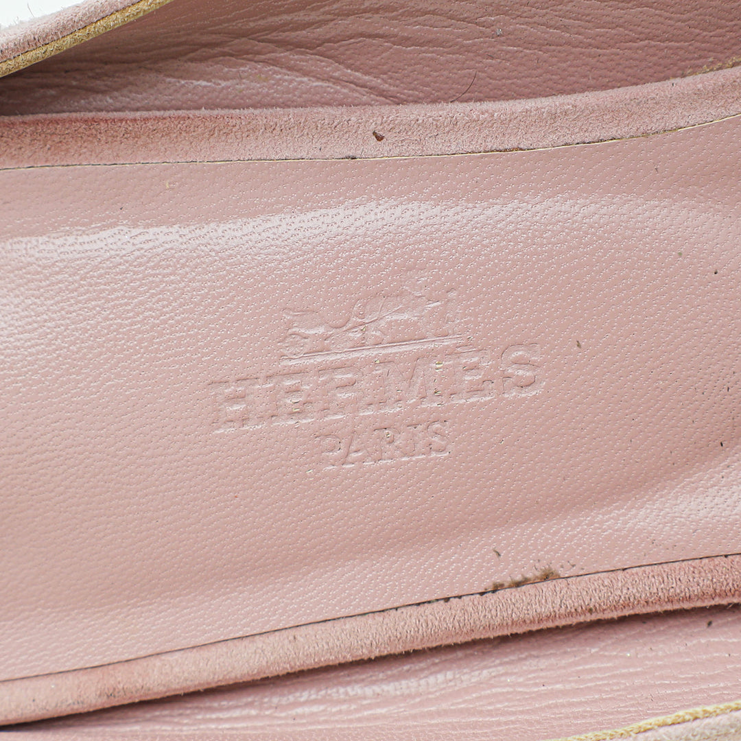 Top quality Hermes Pink Suede Roxane Mules w/Crystal Details 38.5