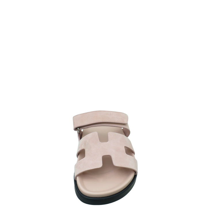 Top quality Hermes Rose Porcelaine Suede Chypre Sandal 38.5