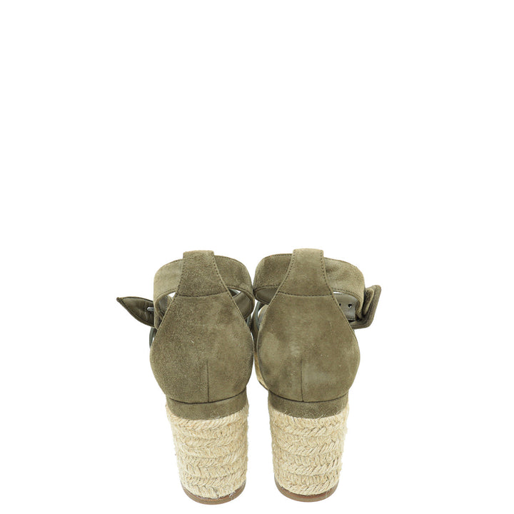 Top quality Hermes Vert Toundr Elda Suede Goatskin Espadrille 38