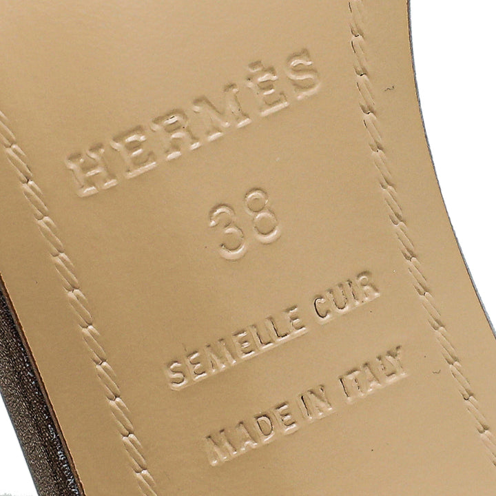 Top quality Hermes Metallic Bronze Premiere 70 Sandals 38