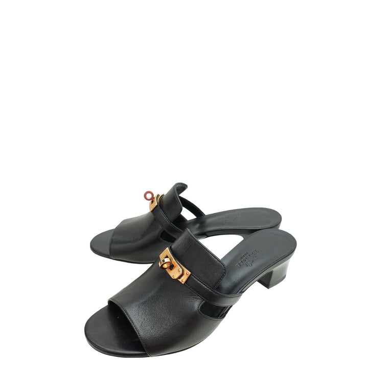 Top quality Hermes Noir Candy Sandal 38
