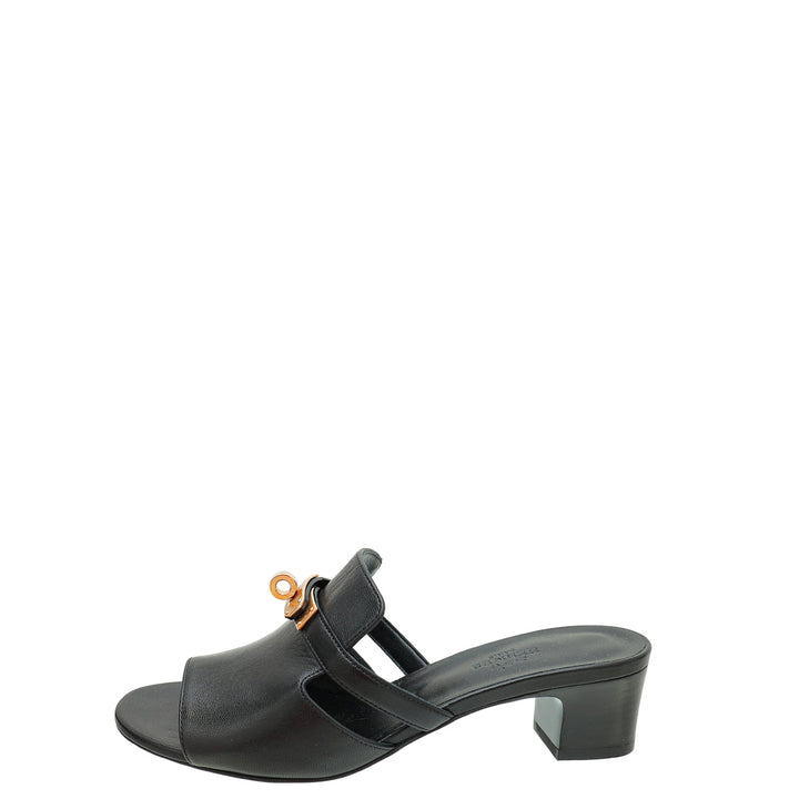 Top quality Hermes Noir Candy Sandal 38