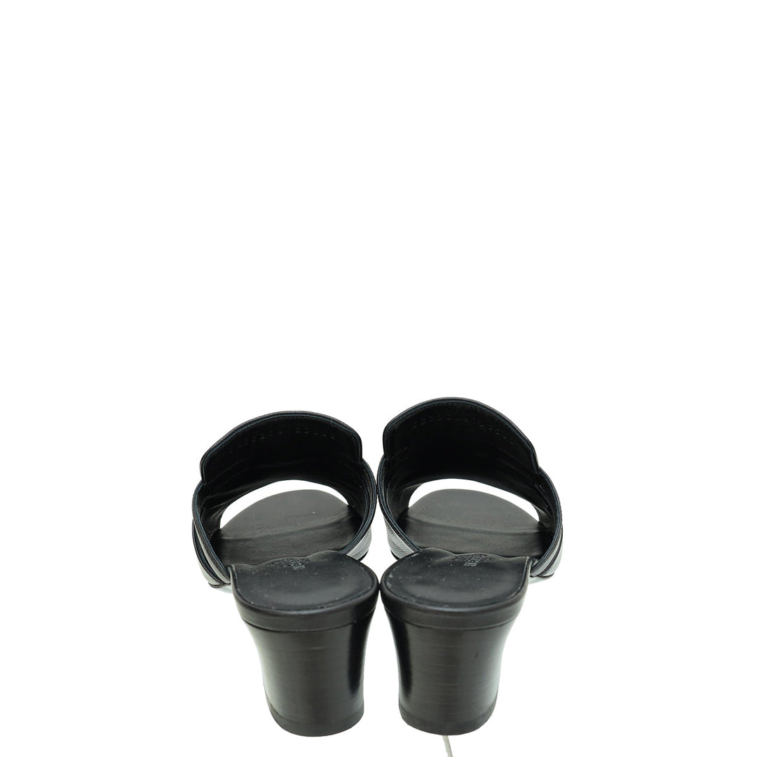 Top quality Hermes Noir Candy Sandal 38
