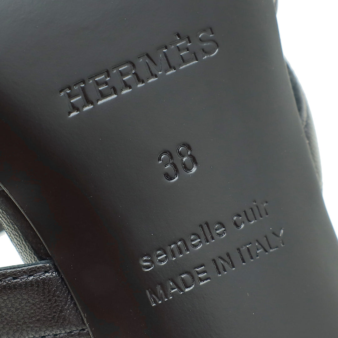 Top quality Hermes Noir Candy Sandal 38