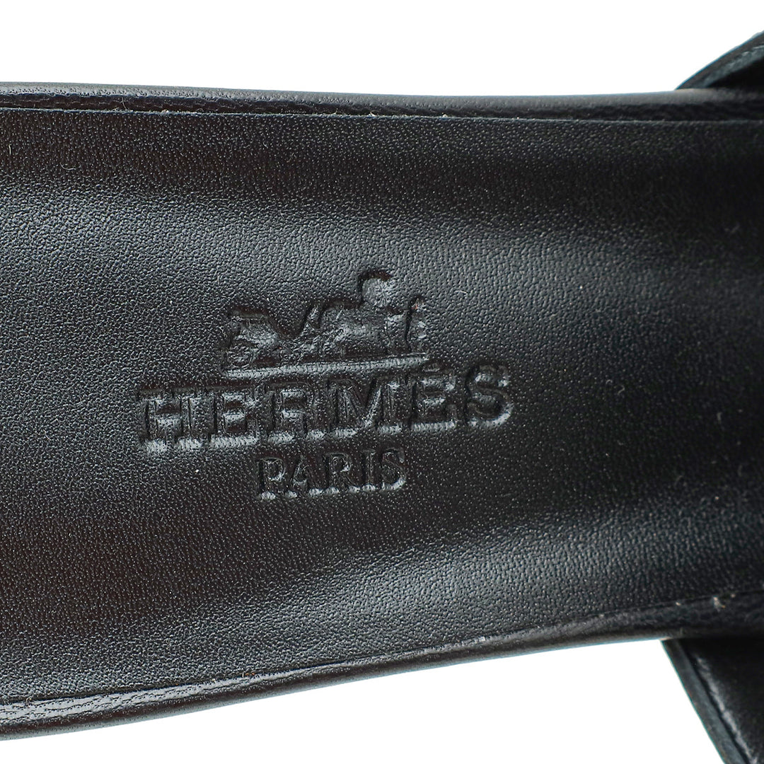 Top quality Hermes Noir Candy Sandal 38