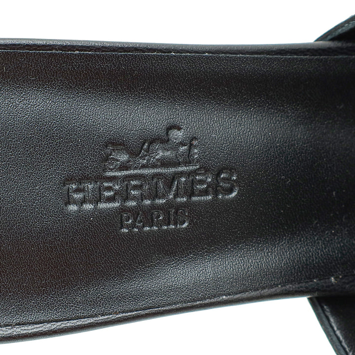 Top quality Hermes Noir Candy Sandal 38