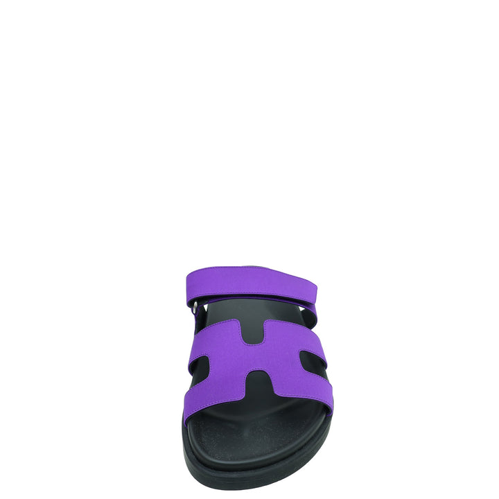 Hermes Purple Satin Chypre Sandal 38