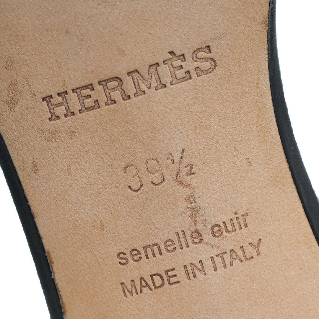 Top quality Hermes Noir Oasis Sandals 39.5