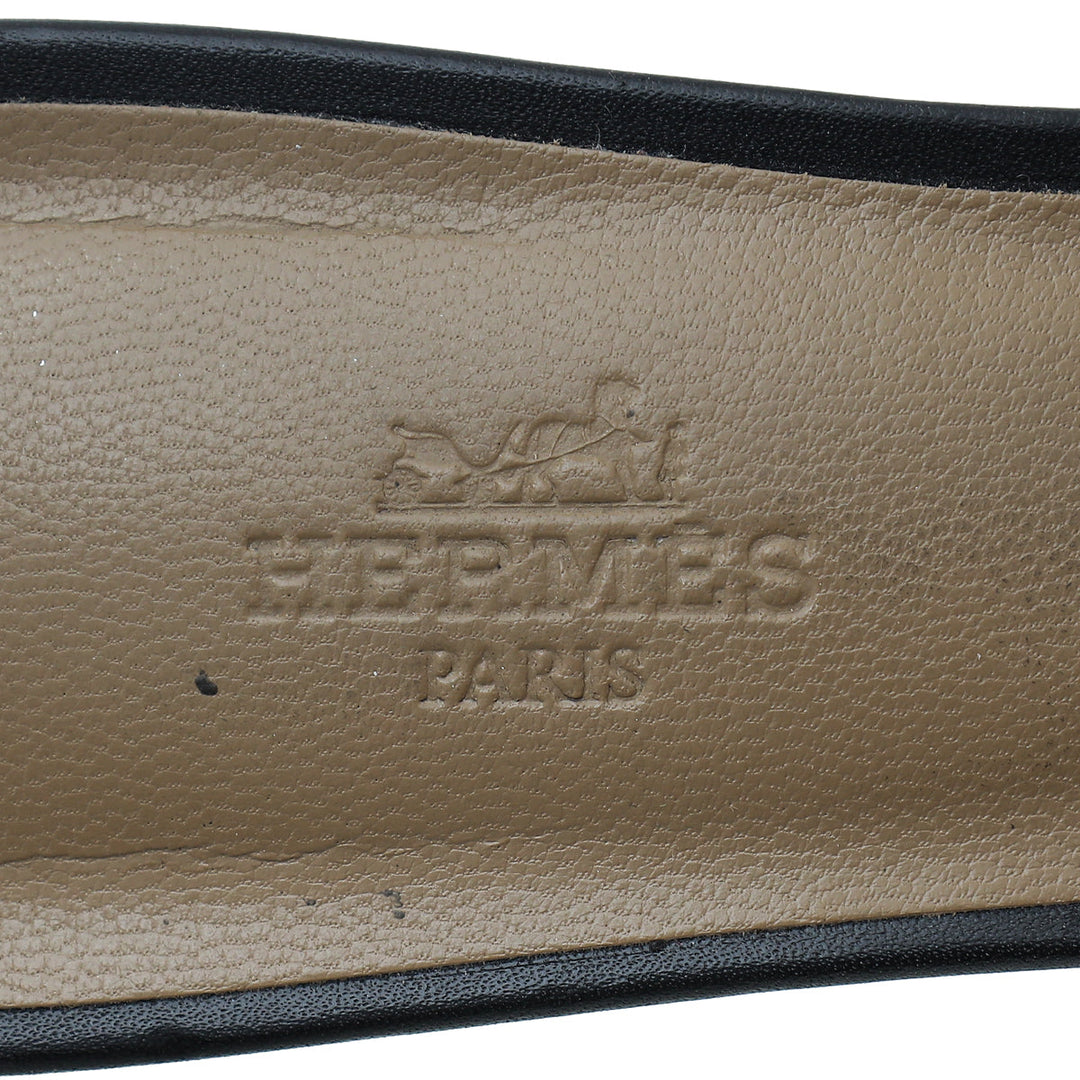 Top quality Hermes Noir Oasis Sandals 39.5