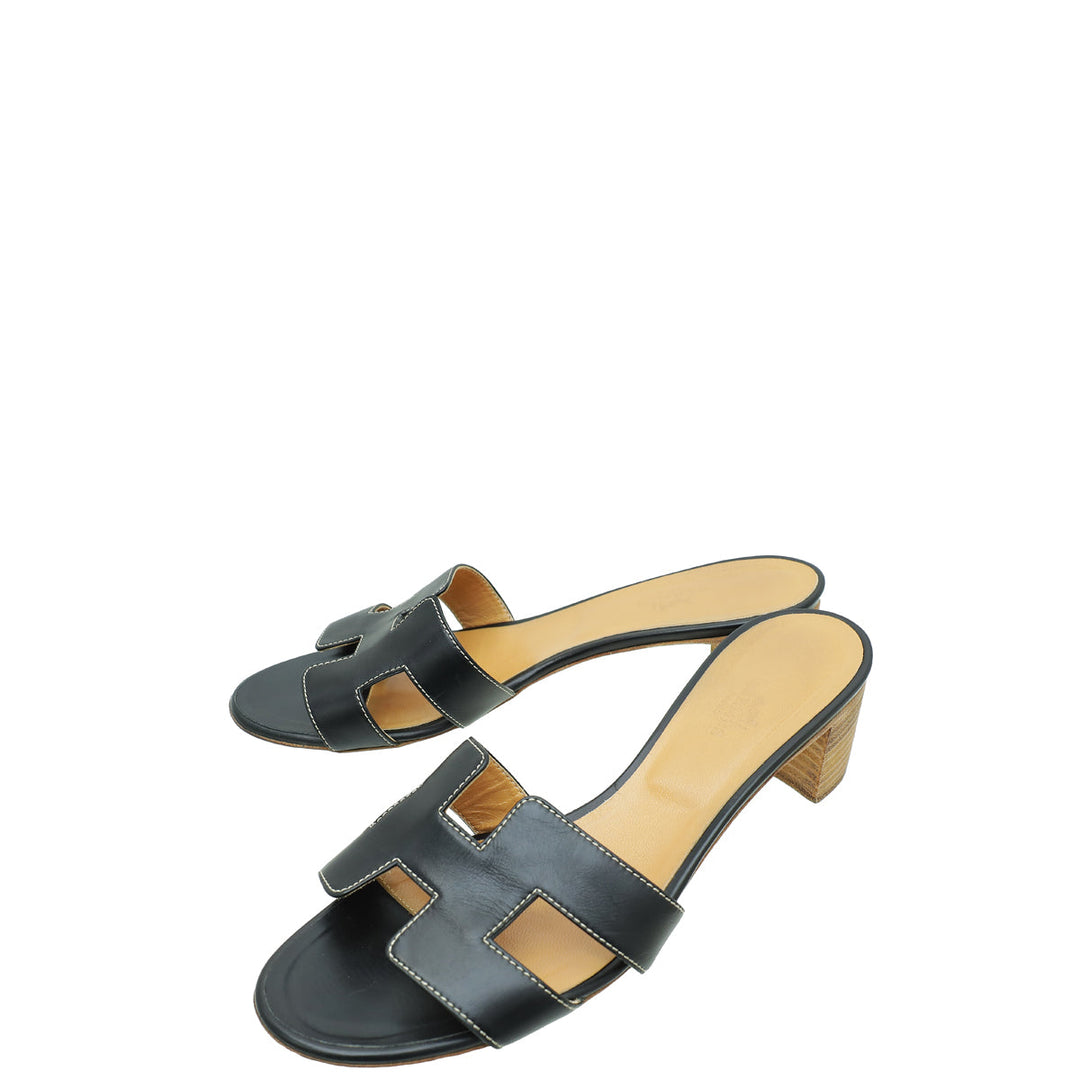 Top quality Hermes Noir Oasis Sandal 39.5