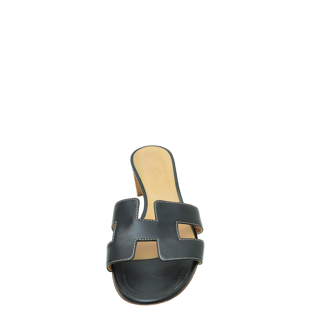 Top quality Hermes Noir Oasis Sandal 39.5
