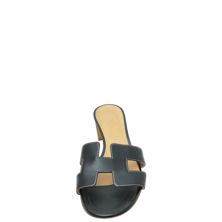 Top quality Hermes Noir Oasis Sandal 39.5