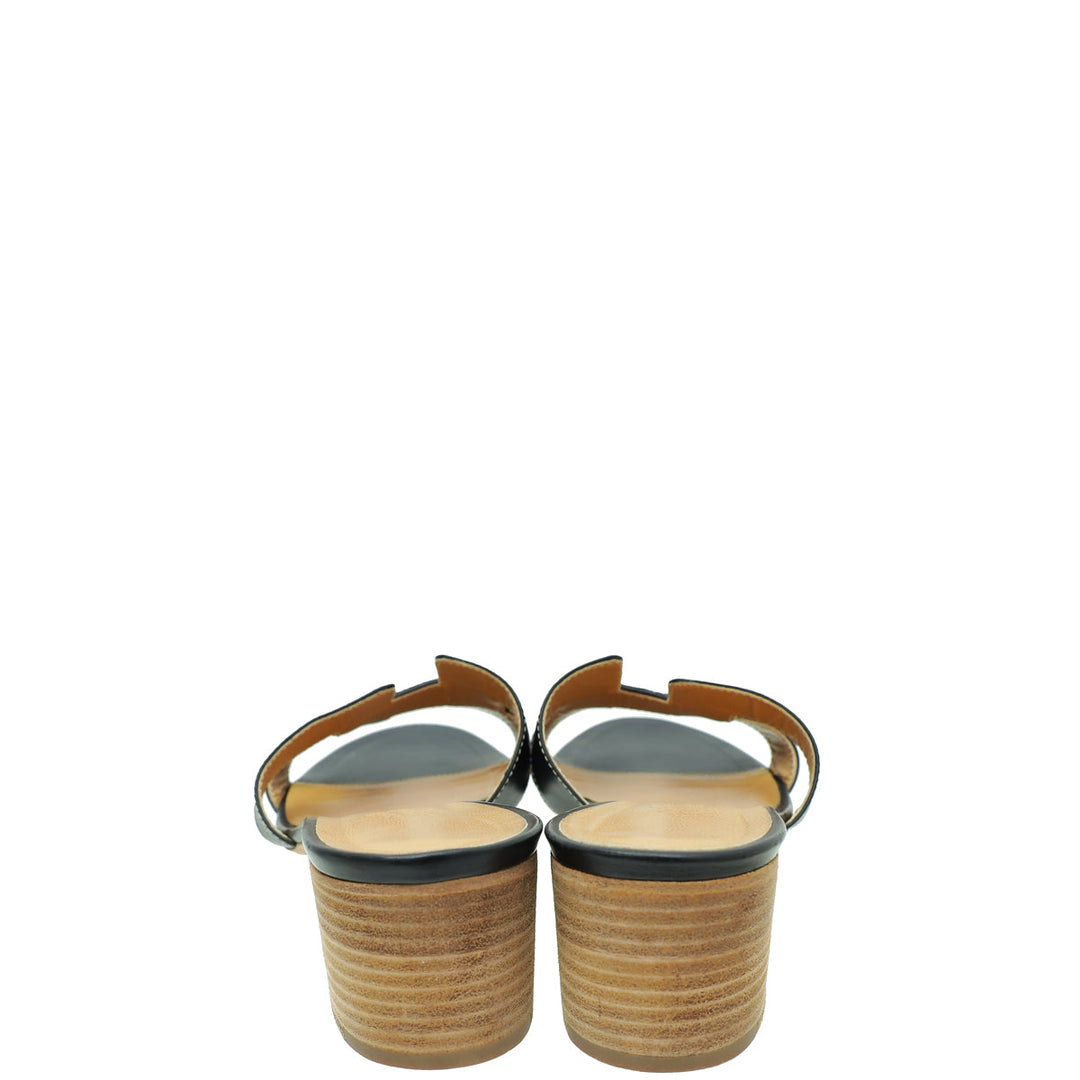 Top quality Hermes Noir Oasis Sandal 39.5